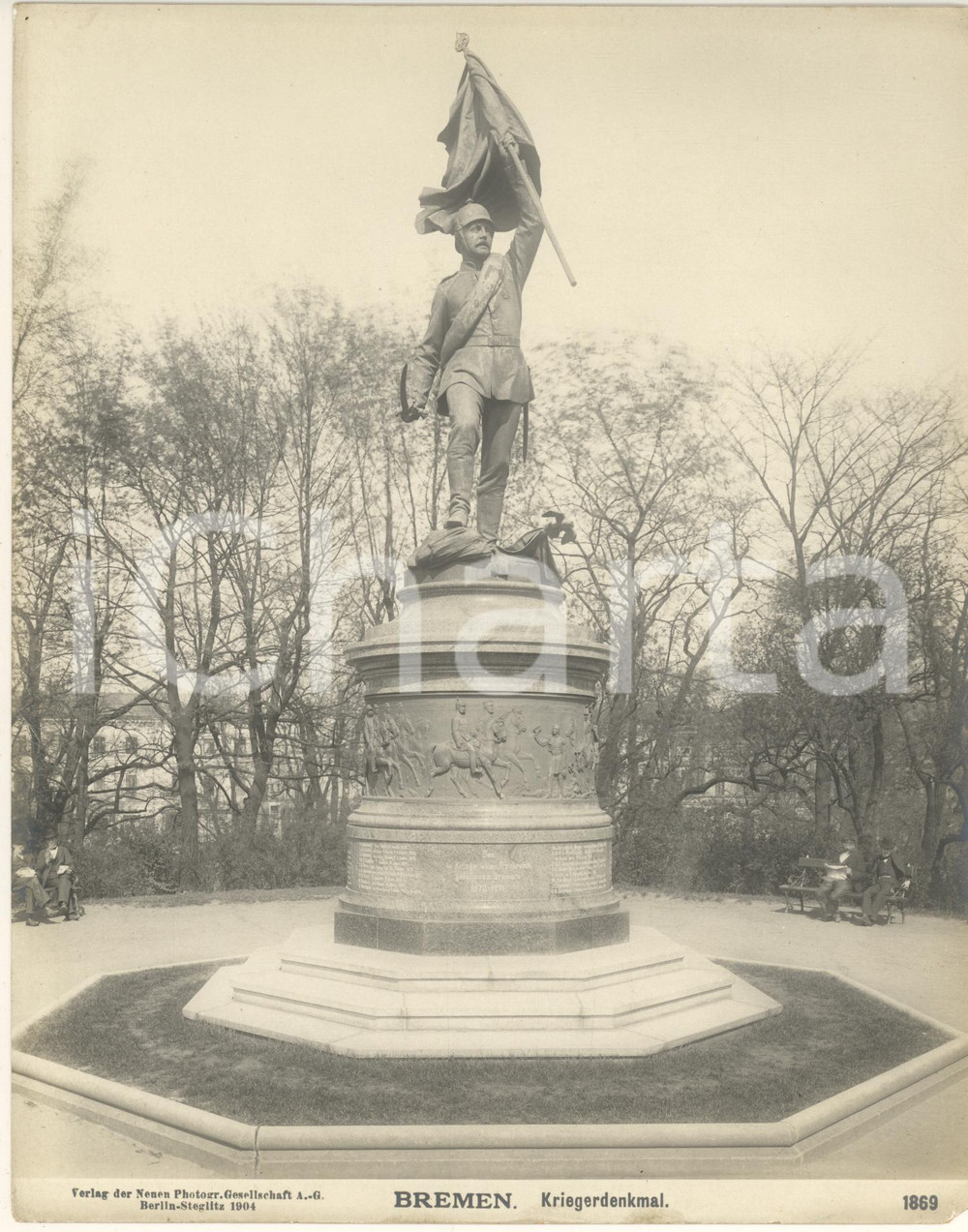 Fotografia d epoca originale 1904 BREMEN GERMANY Kriegerdenkmal Fotografia ANIMATA n. 1869 1 1