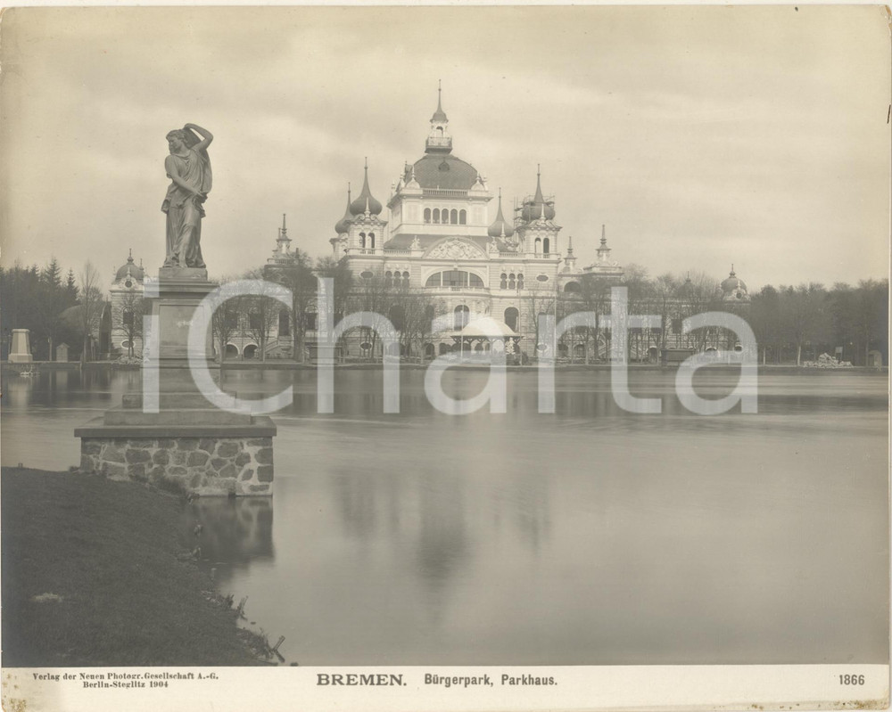 Fotografia d epoca originale 1904 BREMEN GERMANY Bürgerpark , Parkhaus Fotografia n. 1866 1 1