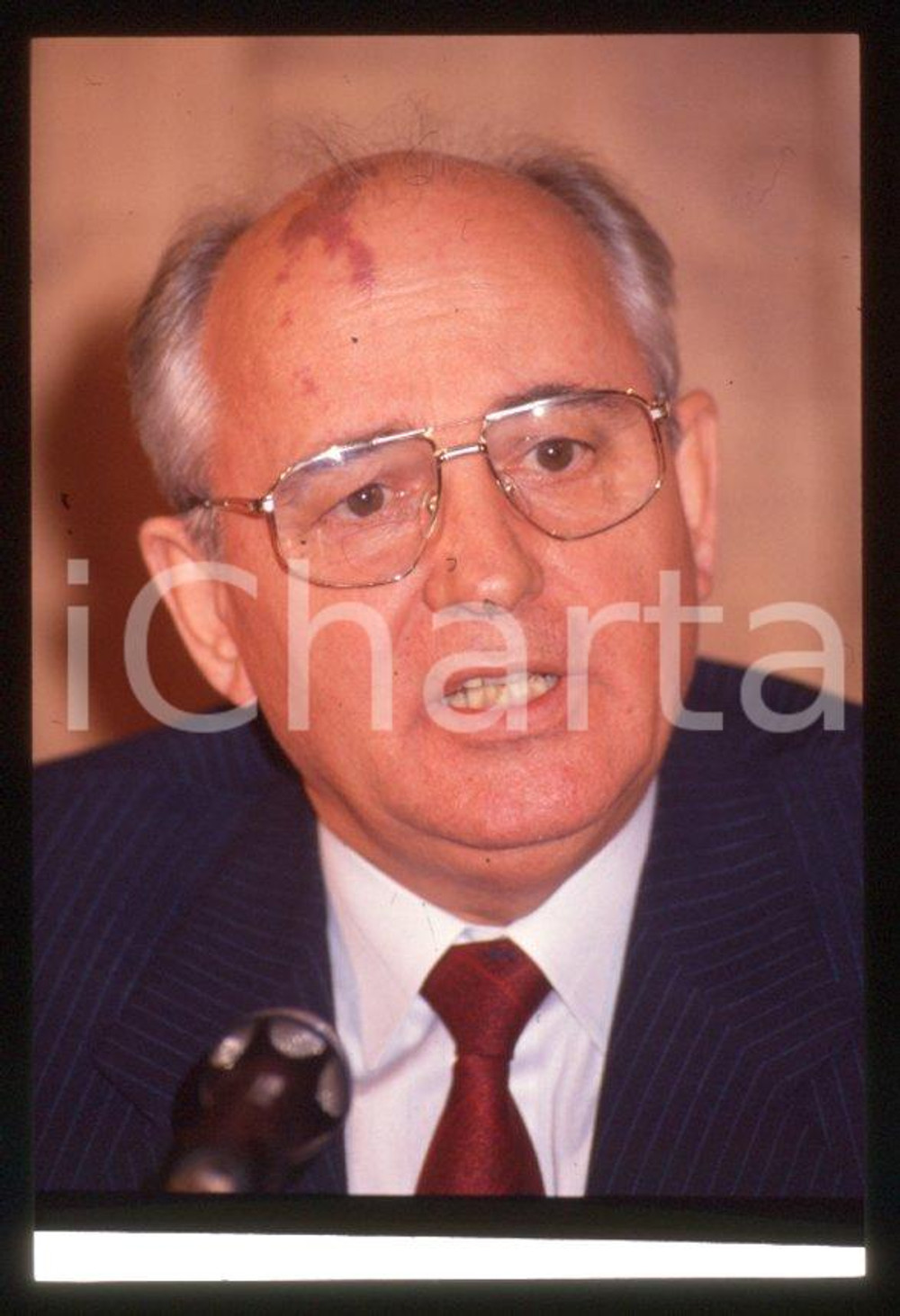 Fotografia d epoca originale 35mm vintage slide 1989 MILANO Michail GORBACHEV President USSR Portrait 54 1
