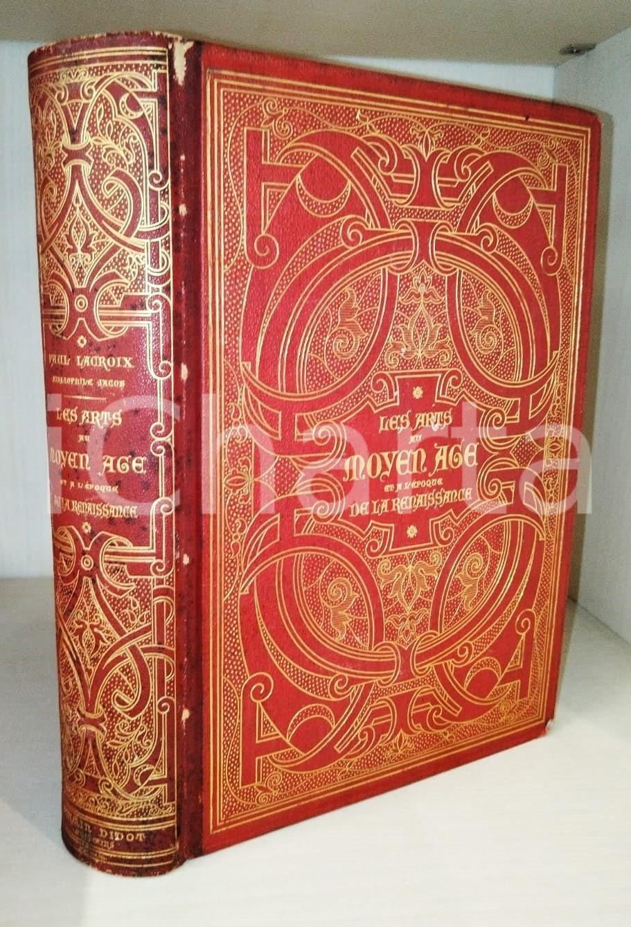 1869 Paul LACROIX Arts au moyen age et a l'èpoque de la renaissance FIRMIN DIDOT Legatura con fregi e titoli dorati al dorso e in copertina.EDITORE: Libraire Firmin Didot frères - Paris PAGINE: 548CONDIZIONI:POOR/danneggiato Bruniture alle pagine, segni d'uso in copertina, macchie al dorsoFORMATO: 20x29 cm originale e autentica 1