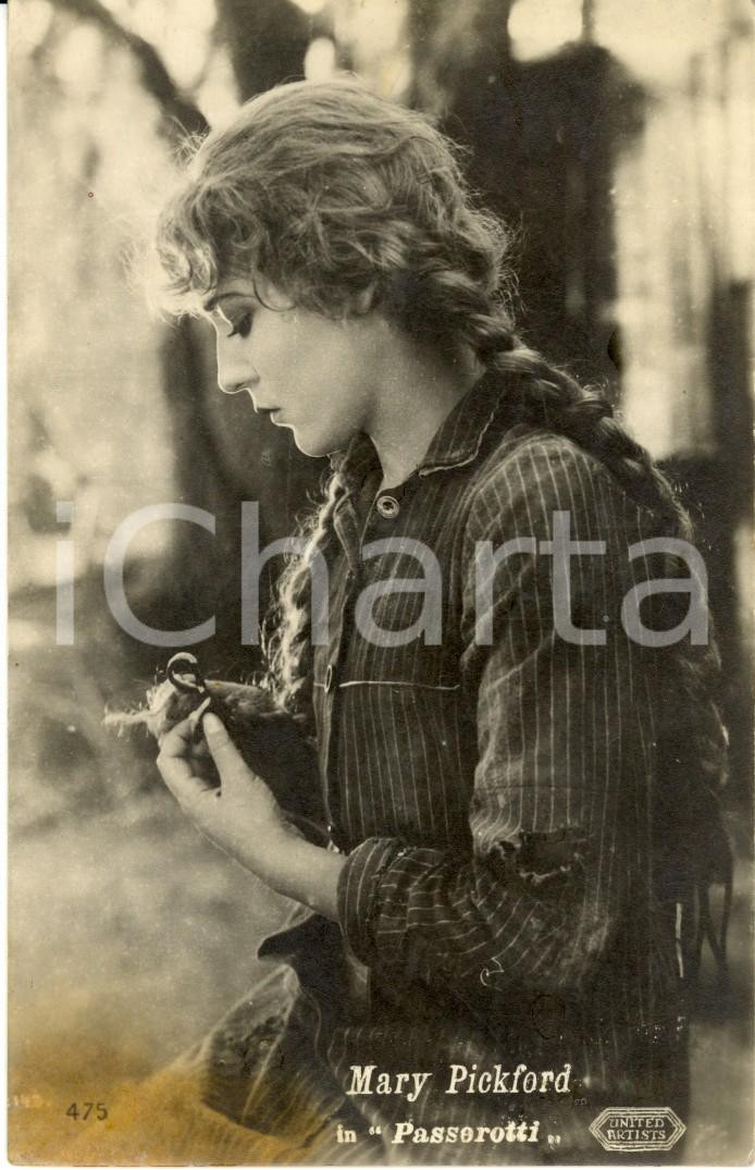 Cartolina originale da collezione 1927 Attrice MARY PICKFORD Foto di scena da  Passerotti  Cartolina FP VG 1