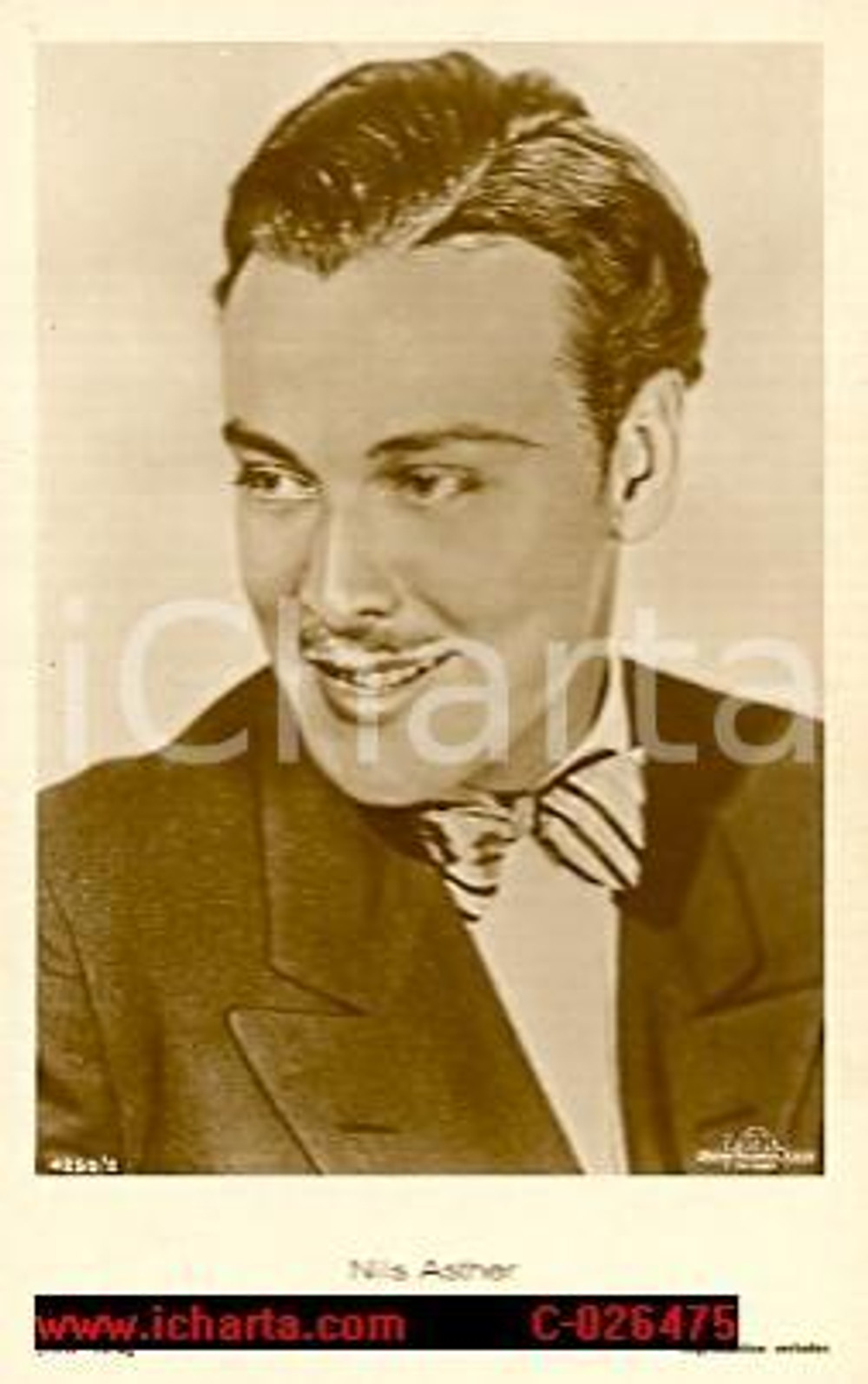 Cartolina originale da collezione 1930 NILS ASHTER Cartolina METRO GOLDWYN MAYER FP NV 1