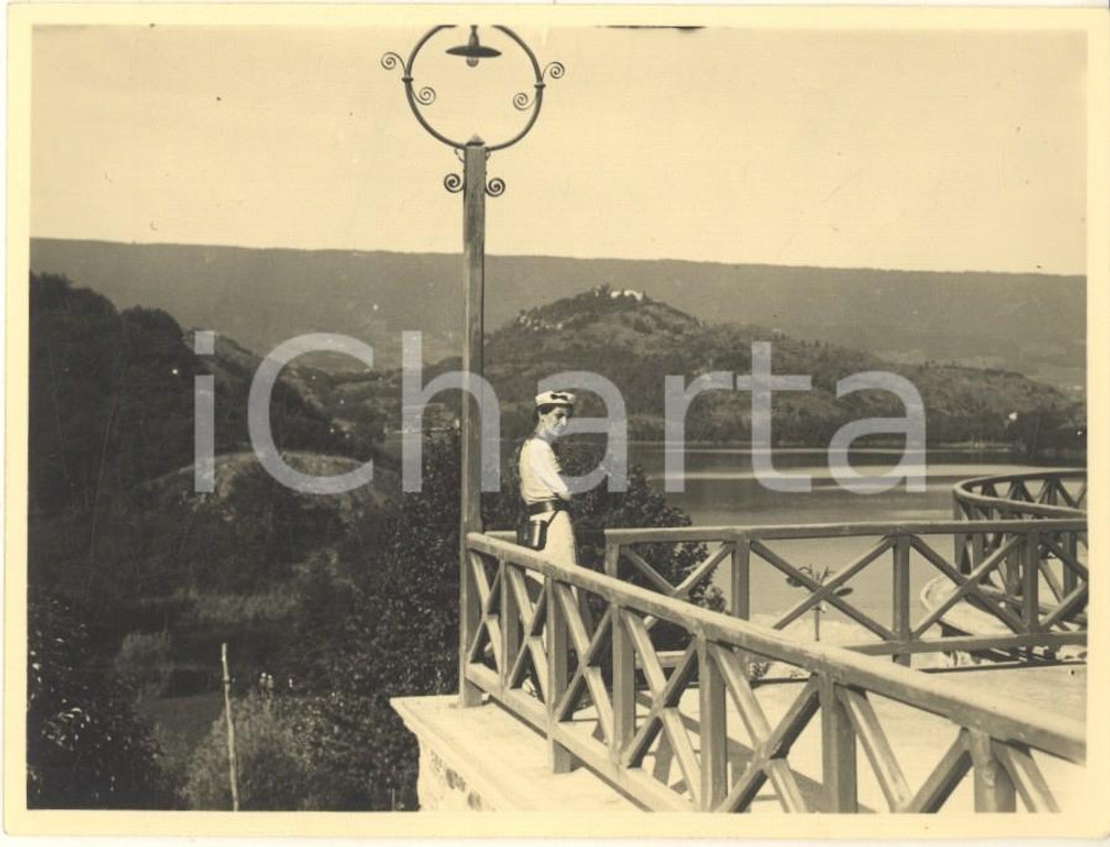 Fotografia d epoca originale 1937 IVREA  Lago SIRIO  Terrazza Società Canottieri  Foto ANIMATA 11x7 cm 1