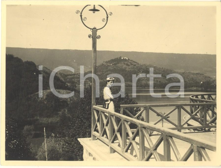 Fotografia d epoca originale 1937 IVREA  Lago SIRIO  Terrazza Società Canottieri  Foto ANIMATA 11x7 cm 1