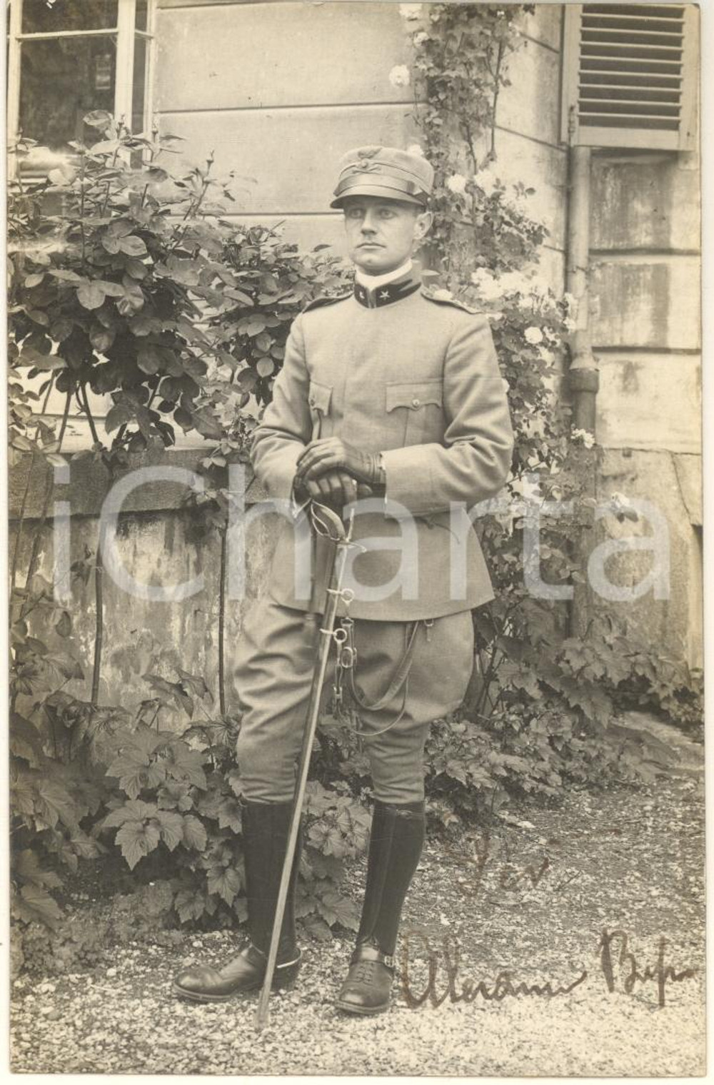 Fotografia d epoca originale 1916 WW1 TORINO Aleramo BOZZO 6° Regg. Artiglieria Foto 14x9 cm 1