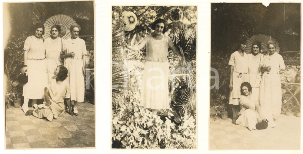 Fotografia d epoca originale 1923 RUTA / CAMOGLI  Gruppo di donne famiglia CAVESTRI Lotto 3 foto 8x13 cm 1
