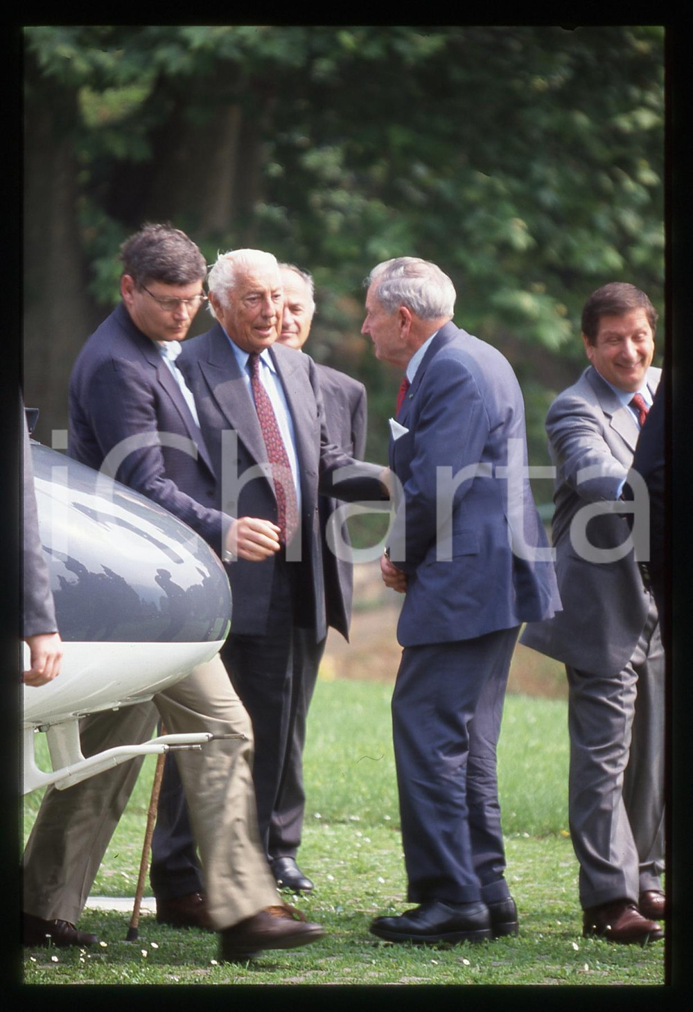 Fotografia d epoca originale 35mm vintage slide 1995 BILDERBERG Gianni AGNELLI David ROCKEFELLER 1 1