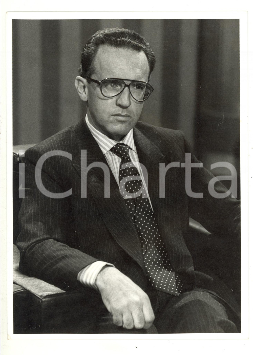 Fotografia d epoca originale 1990 ca MILANO  Ritratto finanziere Francesco MICHELI  Foto 18x24 cm 1