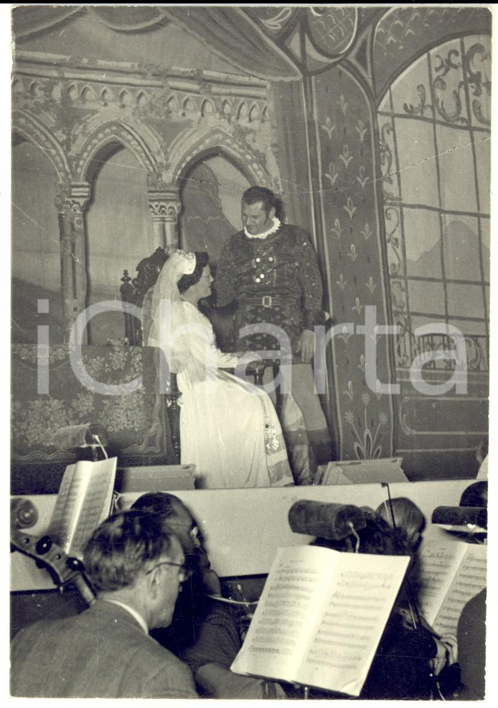 Fotografia d epoca originale 1955 CARAVAGGIO BG LIRICA Il trovatore  Attori in scena  Foto 10x15 1