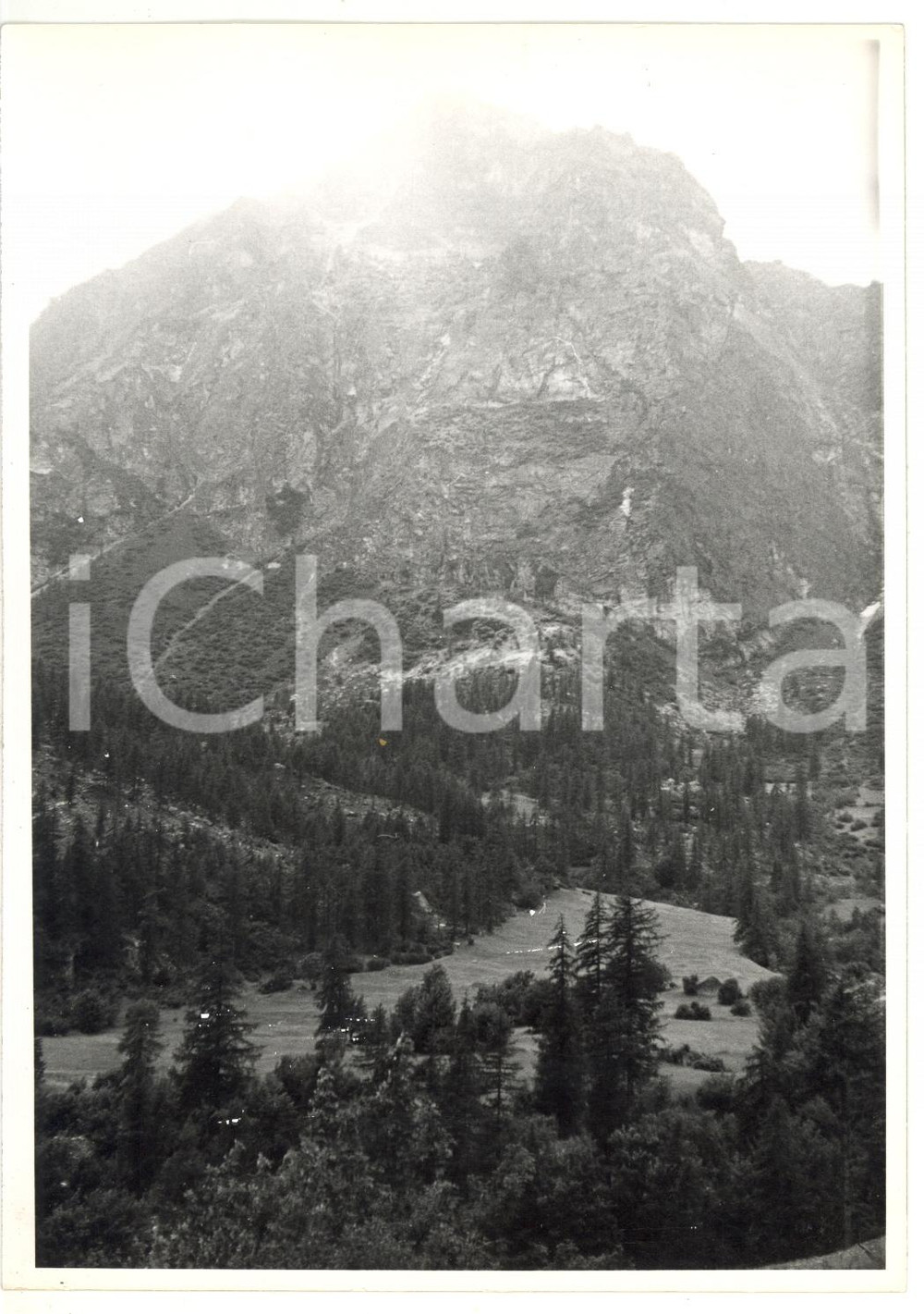 Fotografia d epoca originale 1974 BELLINO CN Veduta del monte PELVO  Fotografia VINTAGE 13x18 cm 1