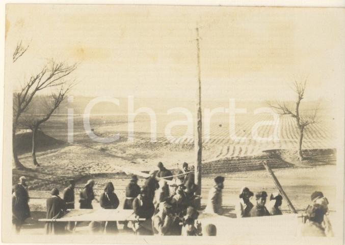 Fotografia d epoca originale 1925 CHINA Guerra Civile  Porta feriti sul campo di battaglia Foto 8x6 1