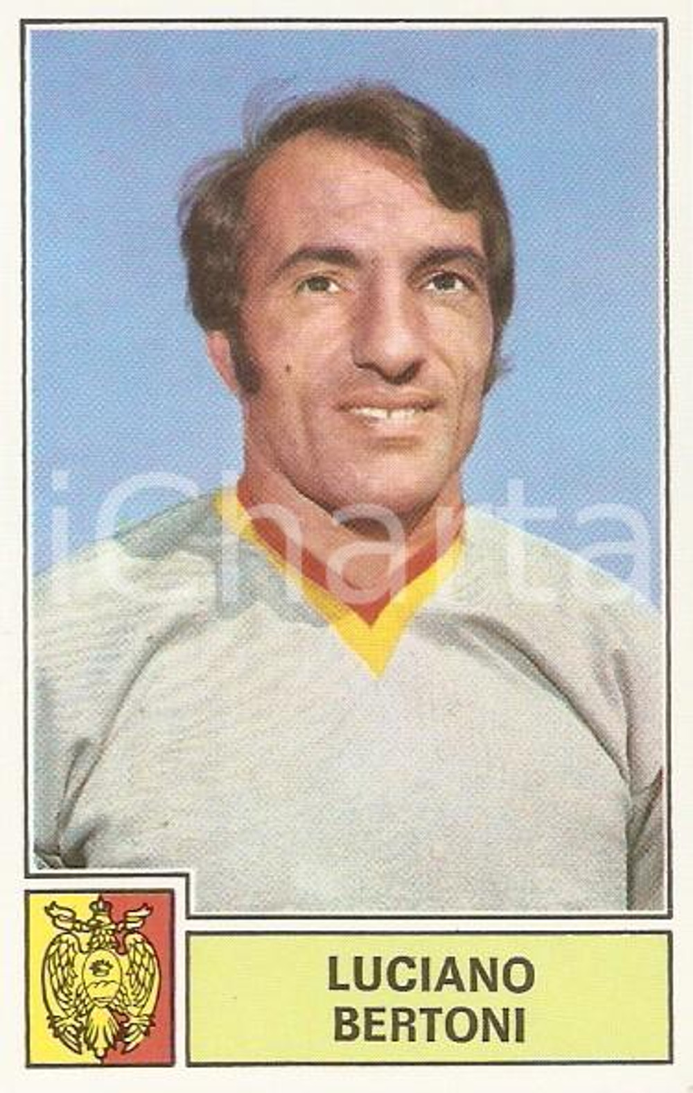 PANINI CALCIATORI 1971 - 1972 Figurina Luciano BERTONI Serie A CATANZARO 3 Figurina originale d'epoca. CONDIZIONI: buone   originale e autentica 1