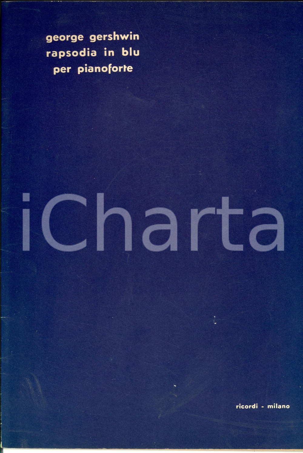 Oggetto da collezione cartaceo 1949 George GERSHWIN Rapsodia in blu per pianofore  Partitura Ed. RICORDI 1