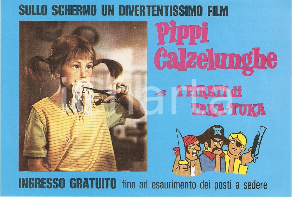 Cartolina originale da collezione 1976 MORTARA Cinema Ricci PIPPI CALZELUNGHE e i pirati Taka Tuka Cartolina 8 1