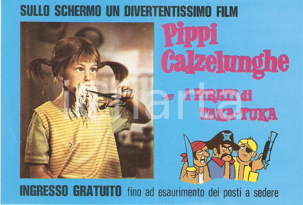 Cartolina originale da collezione 1976 MORTARA Cinema Ricci PIPPI CALZELUNGHE e i pirati Taka Tuka Cartolina 2 1