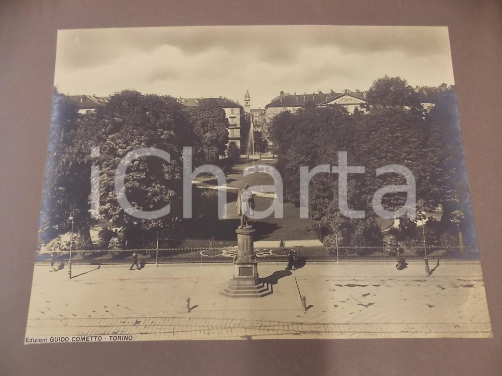 Fotografia d epoca originale 1940 ca TORINO Giardini piazza Carlo Felice e via Roma Foto ed. Guido COMETTO 1