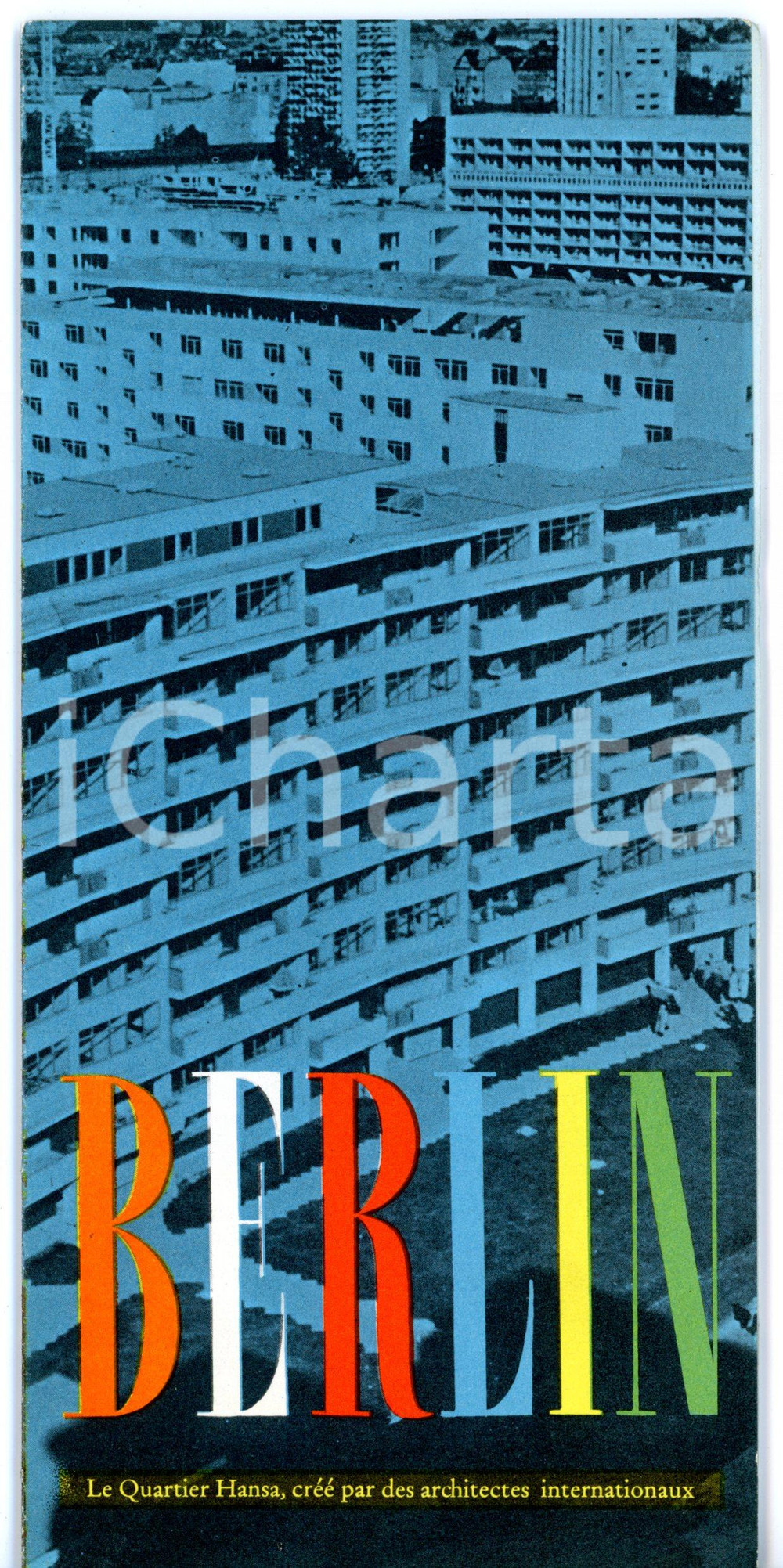 Materiale pubblicitario d’epoca 1960 ca BERLIN Le Quartier Hansa Pieghevole turistico ILLUSTRATO 10x21 1