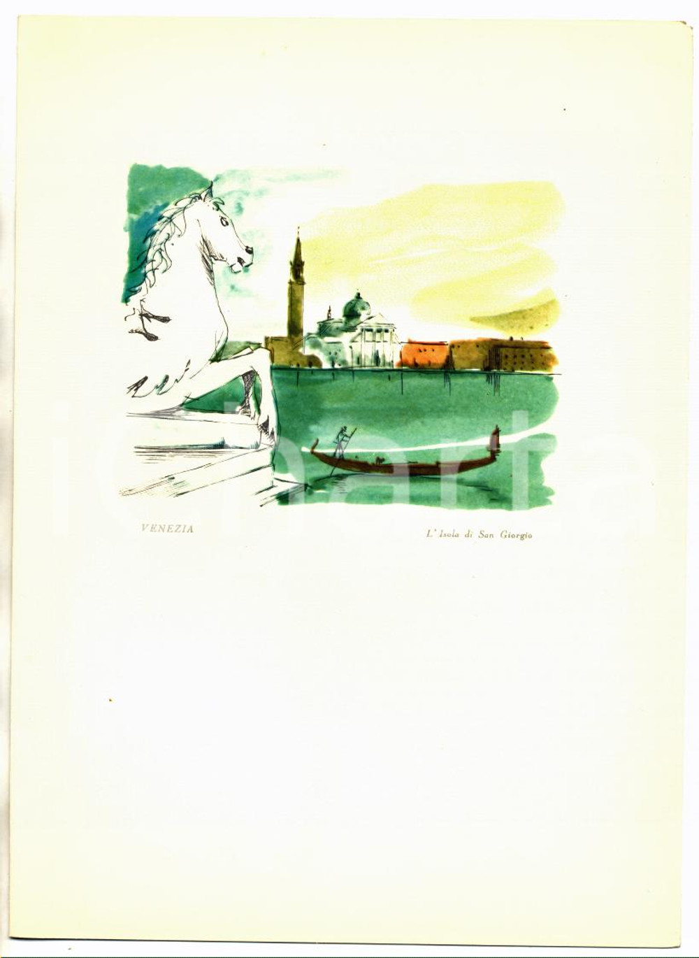 Oggetto da collezione cartaceo 1956 ADRIATICA DI NAVIGAZIONE Menù M/n ESPERIA Ill. Isola San Giorgio VENEZIA 1