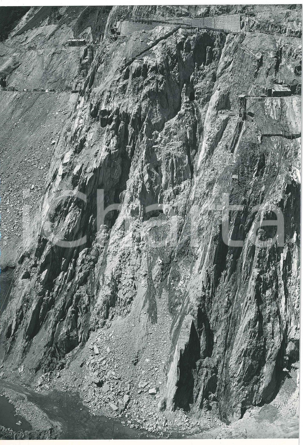 Fotografia d epoca originale 1963 LAI DA CURNERA SVIZZERA Veduta con la diga  Foto CHIOLINI 1