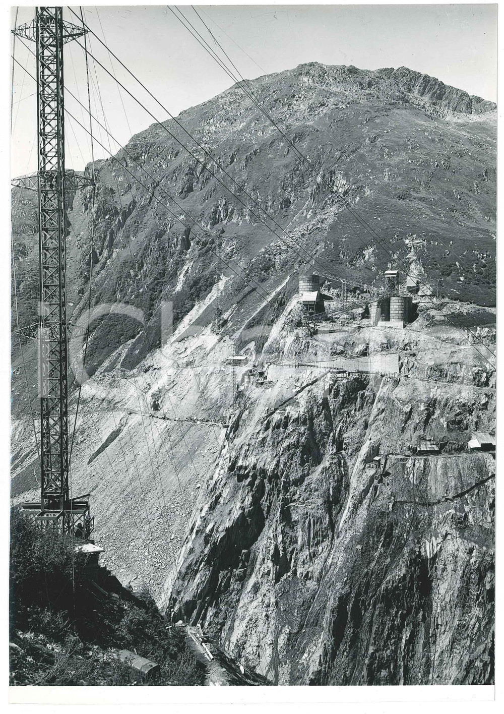 Fotografia d epoca originale 1963 LAI DA CURNERA SVIZZERA Costruzione diga  Cantiere 2 Foto 1