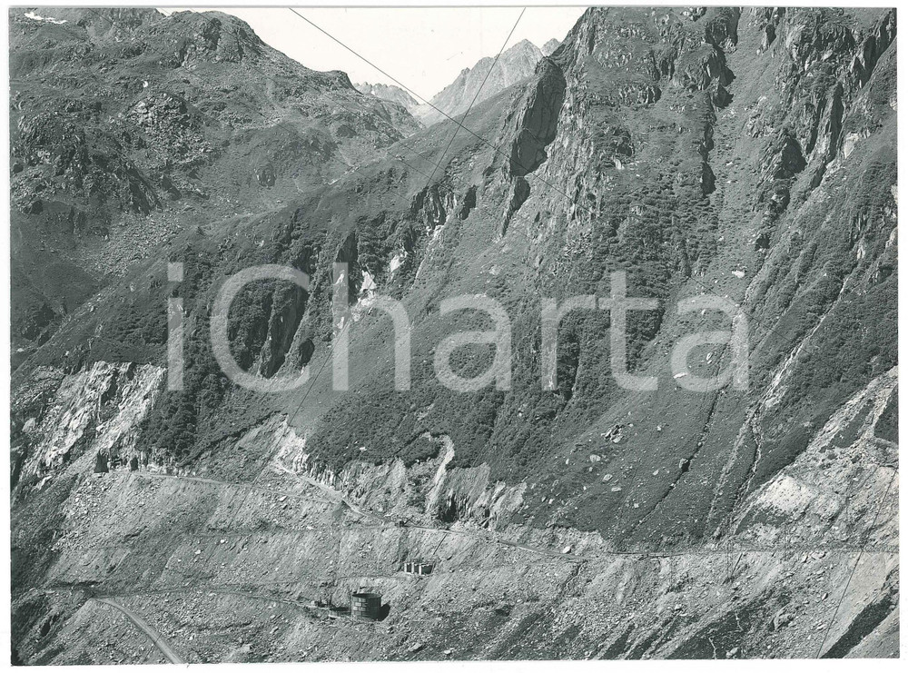 Fotografia d epoca originale 1963 LAI DA CURNERA SVIZZERA Costruzione della diga  Cantiere 16  Foto 1