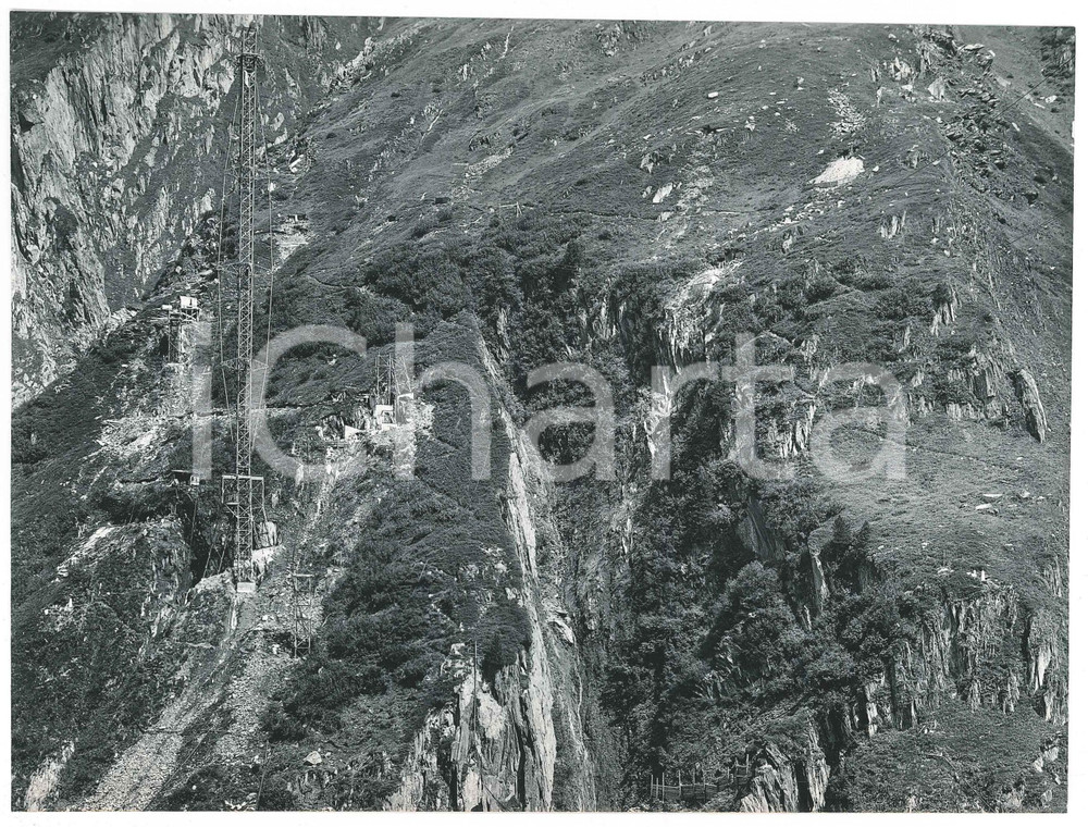 Fotografia d epoca originale 1963 LAI DA CURNERA SVIZZERA Costruzione della diga  Cantiere  Foto 11 1