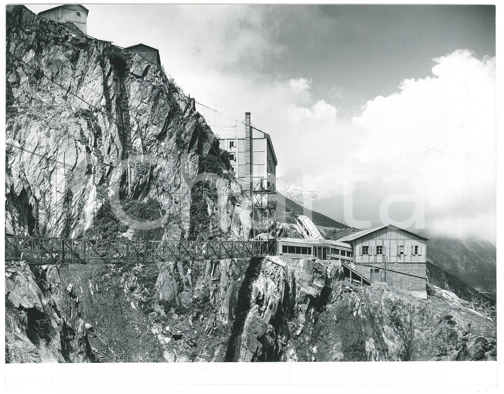 Fotografia d epoca originale 1963 LAI DA CURNERA SVIZZERA Costruzione diga  Uffici  Foto 1