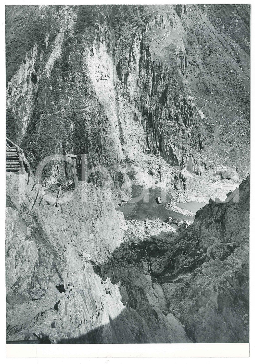 Fotografia d epoca originale 1963 LAI DA CURNERA SVIZZERA Costruzione diga  Cantiere 4 Foto 1