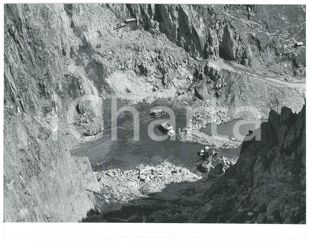 Fotografia d epoca originale 1963 LAI DA CURNERA / SVIZZERA Costruzione della diga  Cantiere 3 Foto 1