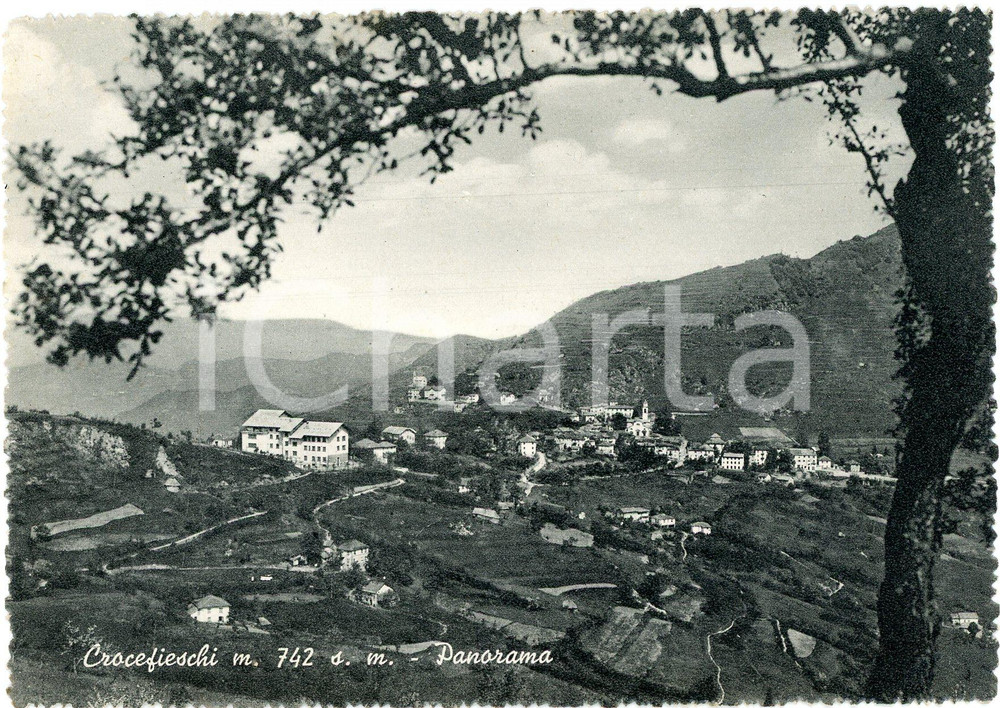 Cartolina originale da collezione 1950 ca CROCEFIESCHI GE Panorama del paese  Cartolina 1 1