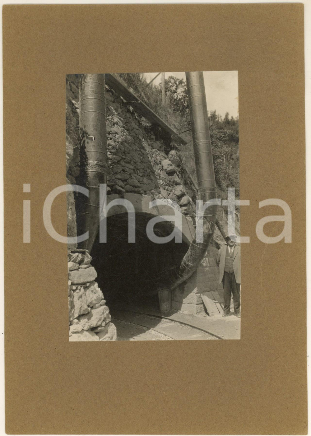 Fotografia d epoca originale 1920 ca TRENTINO Società Trentina Elettricità   Centrale in costruzione Foto 9 1