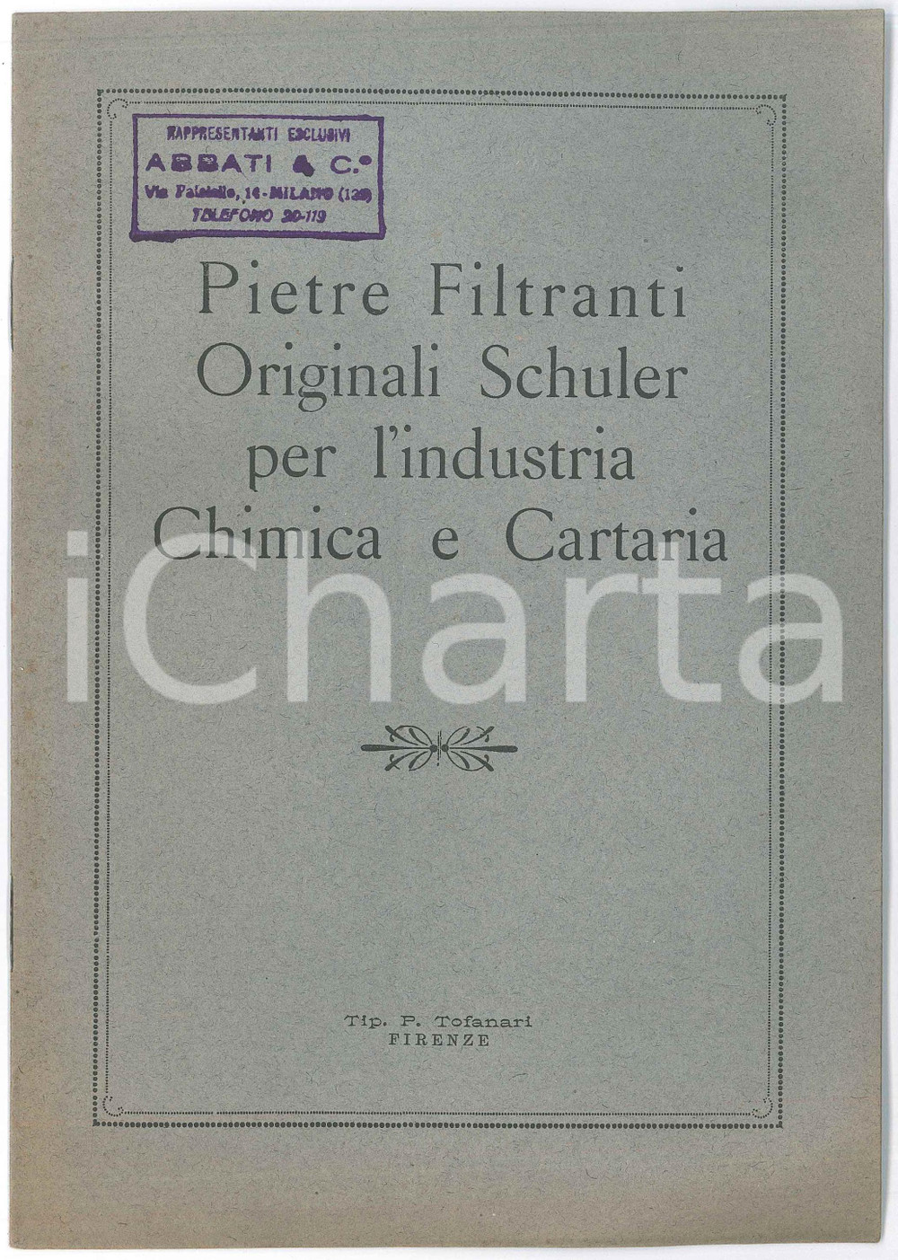 Libro, pubblicazione d epoca 1930 ca Pietre Filtranti originali SCHULER per l industria chimica TOFANARI 4 1