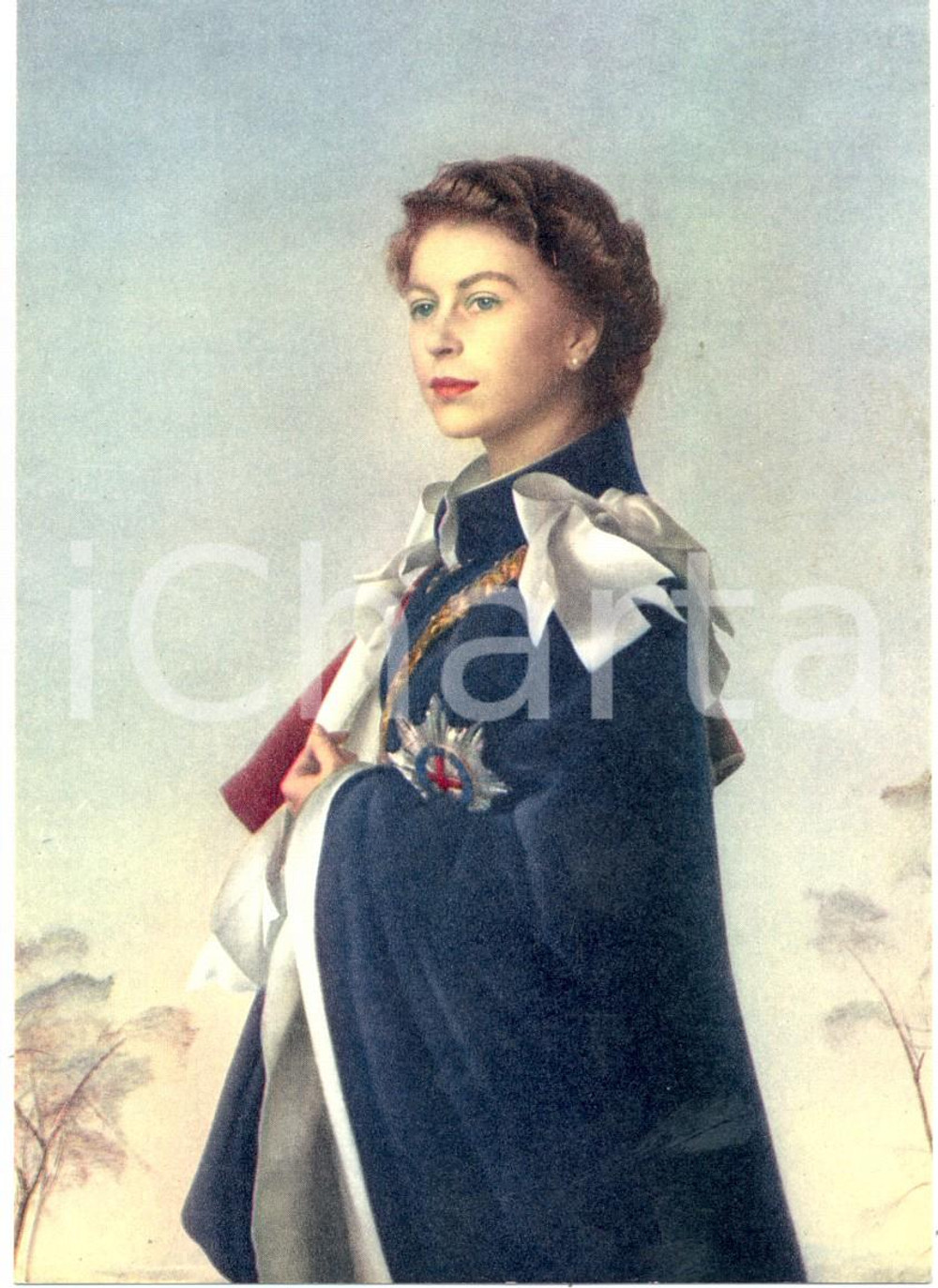 Cartolina originale da collezione 1955 ca LONDON (ENGLAND) Her Majesty Queen ELIZABETH *Postcard 1
