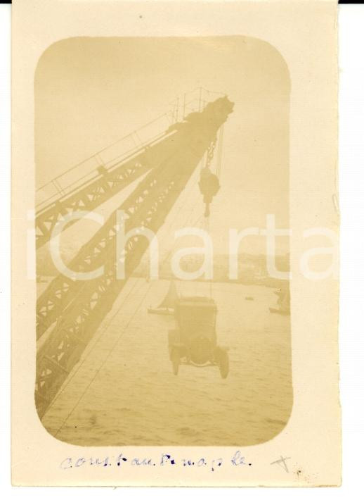 Fotografia d epoca originale 1920 ISTANBUL Turkey Imbarco automobile sulla nave BIEN HOA Foto VINTAGE 1