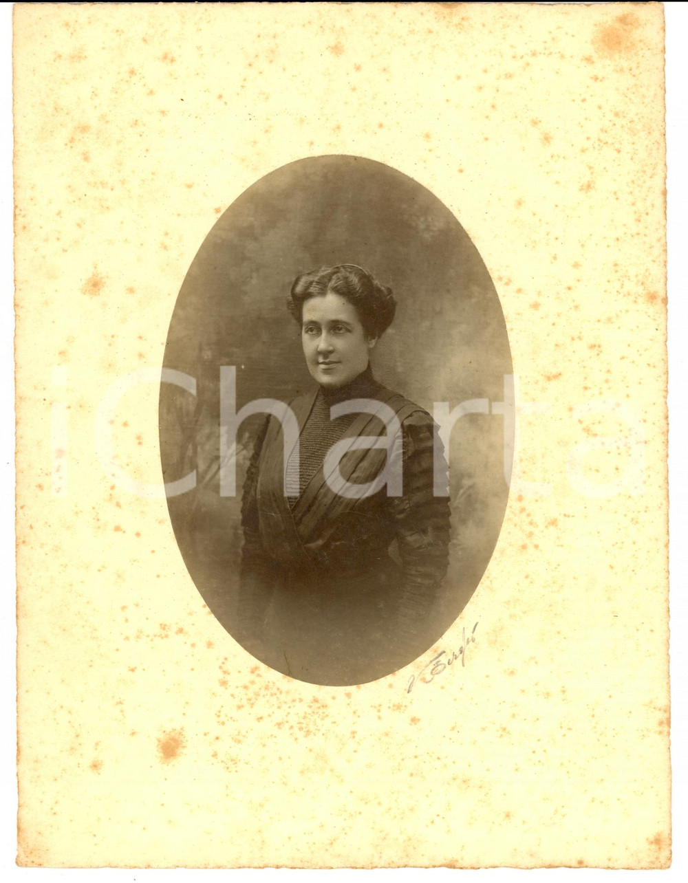 Fotografia d epoca originale 1909 LILLE Portrait de M.me Suzanne DEVILDER MAQUET Photo BERGER Paris 4 1