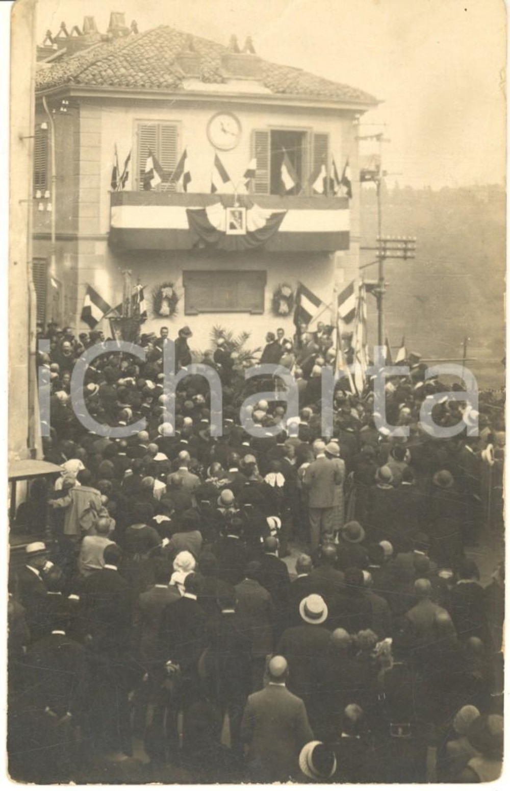 Fotografia d epoca originale 1920 ca TORINO CAVORETTO Scuola BALBIS GARRONE  Evento pubblico Foto 9x14 1