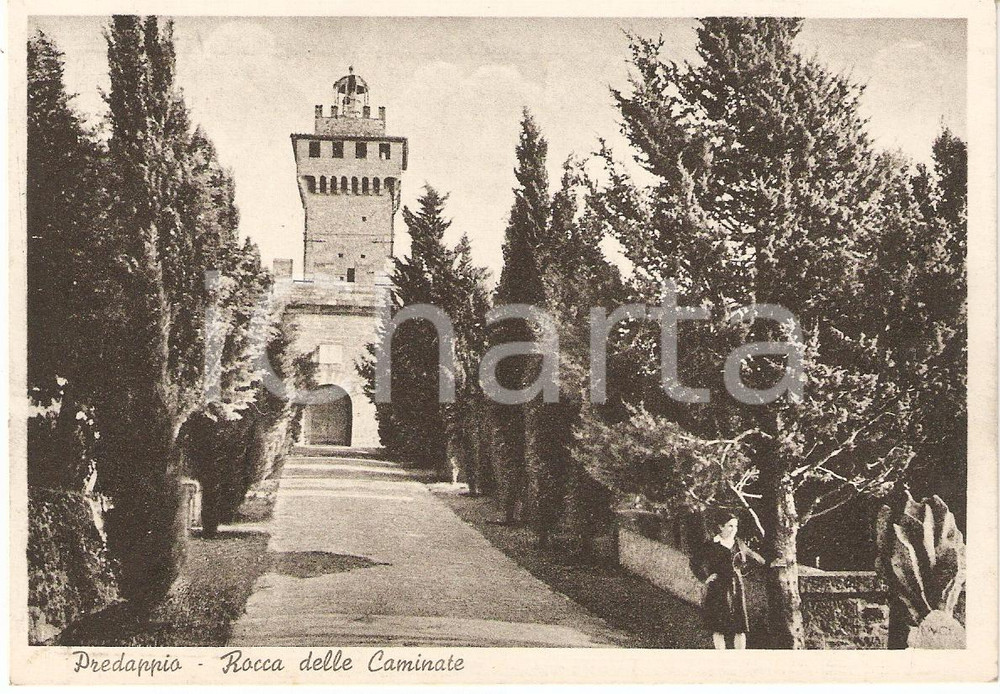 Cartolina originale da collezione 1950 ca PREDAPPIO (FC) Rocca delle Caminate ANIMATA FG NV 1