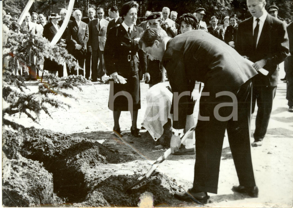 Fotografia d epoca originale 1959 BRUXELLES Prince Albert terrassier pour CROIXROUGE ENDOMMAGE Photo 2 1