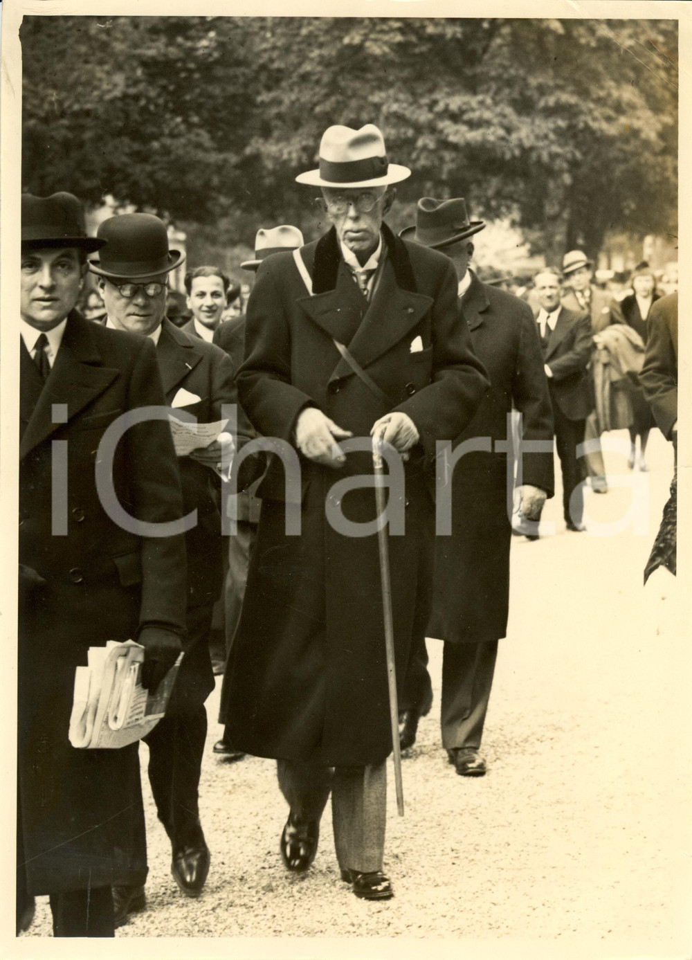 Fotografia d epoca originale 1939 PARIS Longchamp  Gustavo V di SVEZIA al PRIX GREFFUHLE Foto 2 1