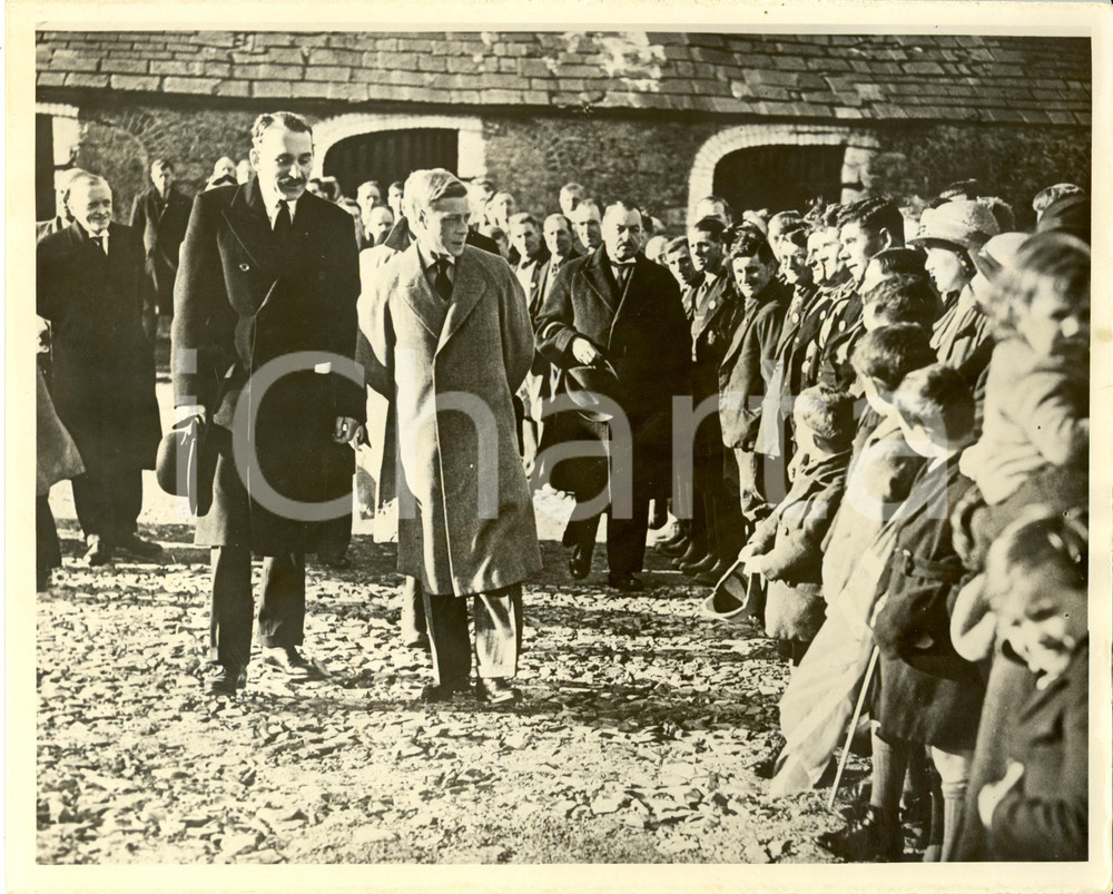 Fotografia d epoca originale 1936 BOVERTON Edward VIII Ernest BROWN at WELSH LAND SETTLEMENT SOCIETY s farm 2 1