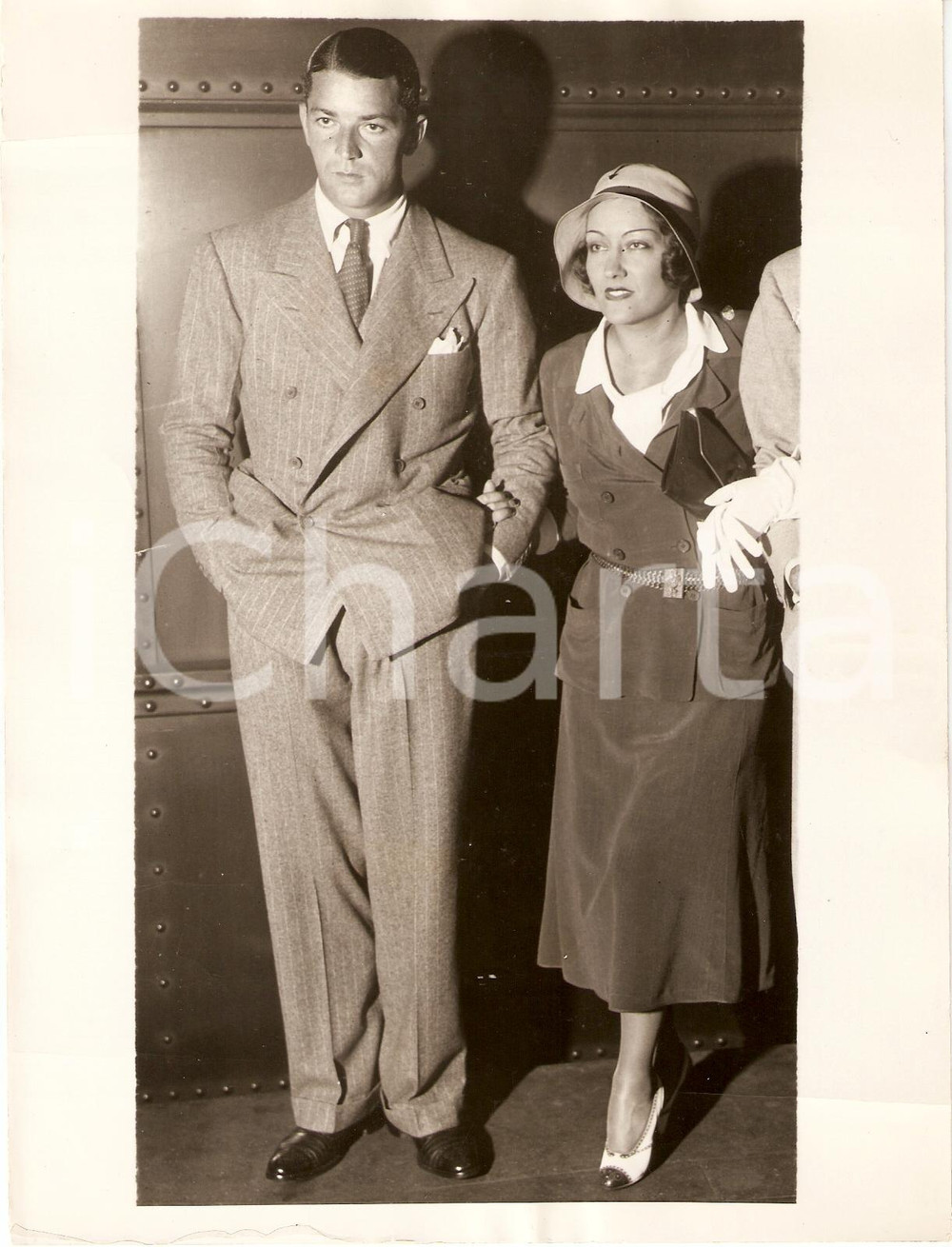 Fotografia d epoca originale 1931 NEW YORK Gloria SWANSON Michael FARMER trip to Hollywood Photo 1