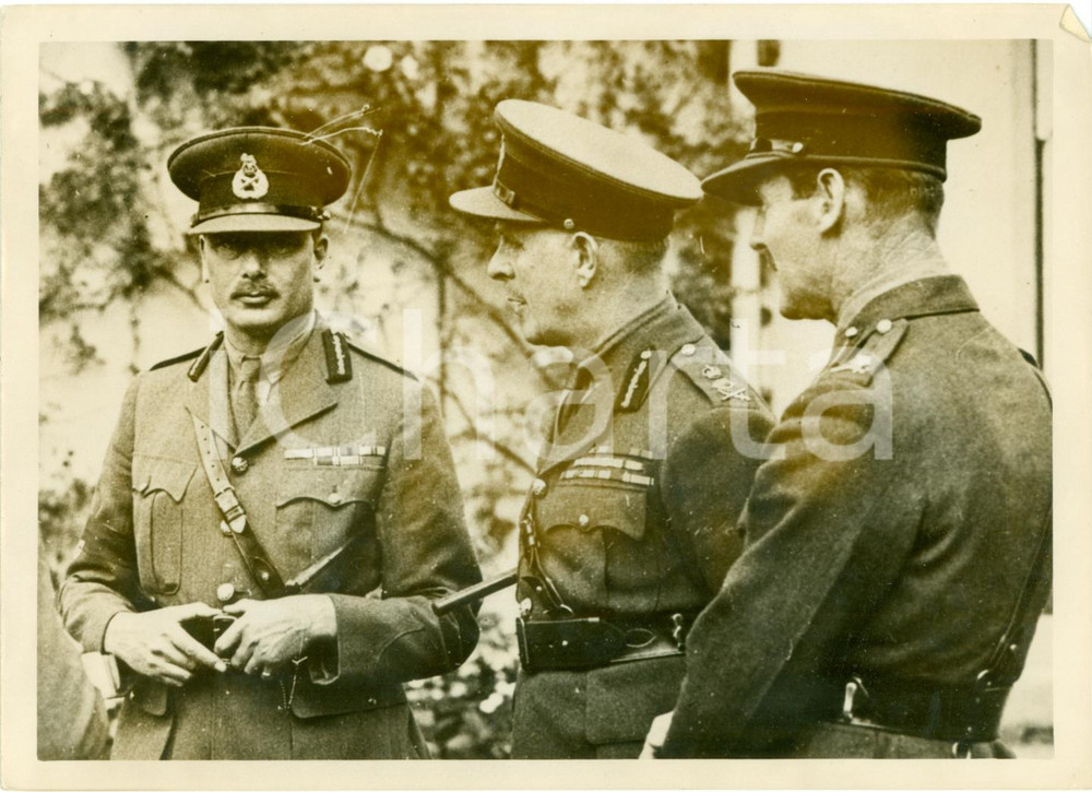 Fotografia d epoca originale 1939 LONDON WW2 Duca di GLOUCESTER con John VEREKER Lord GORT Fotografia 1
