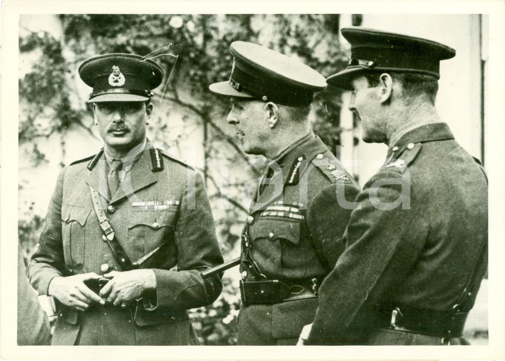 Fotografia d epoca originale 1939 LONDON WW2 Duca di GLOUCESTER con John VEREKER Lord GORT Fotografia 1