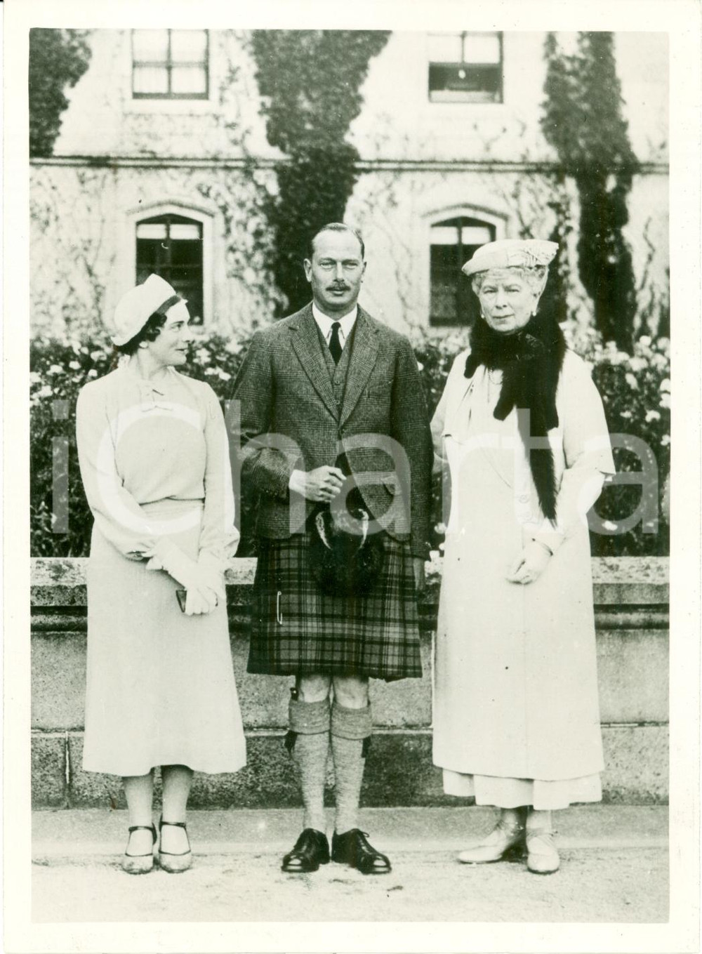 Fotografia d epoca originale 1935 LONDON UK Duca di GLOUCESTER Lady Alice SCOTT Regina Mary di TECK Foto 1