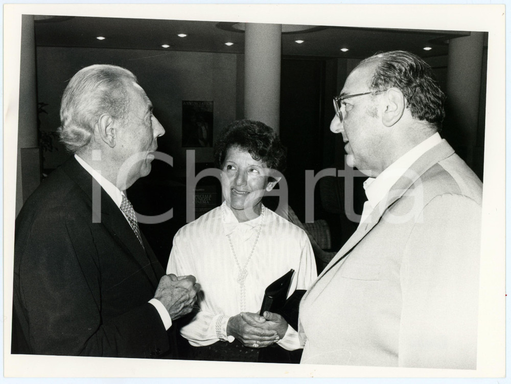 Fotografia d epoca originale 1985 ca VENEZIA  MOSTRA DEL CINEMA Giuseppe ROSSINI Gianluigi RONDI Foto 1 1