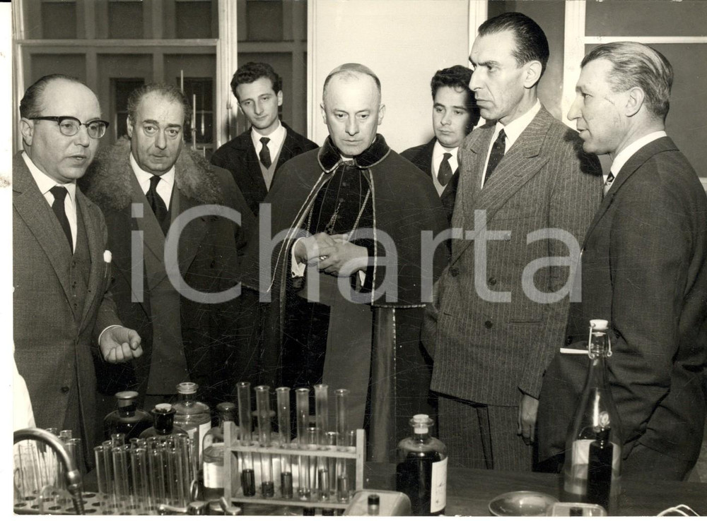 Fotografia d epoca originale 1958 SAN DONATO MILANESE Enrico MATTEI Dino DEL BO  Inaugurazione scuola ENI 1