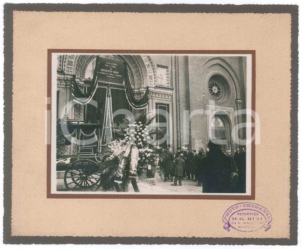 Fotografia d epoca originale 1915 ca MILANO S. Maria del Carmine  Funerali Ernesto ORSI Foto BINI 3 1