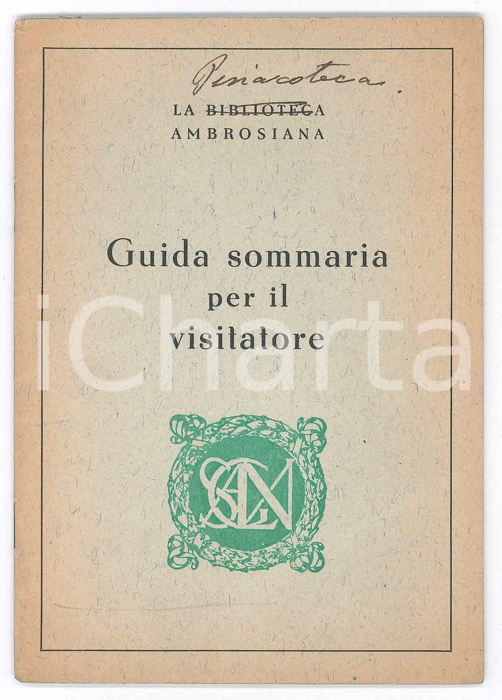 Libro, pubblicazione d epoca 1939 MILANO Biblioteca AMBROSIANA  Guida sommaria per il visitatore 22 pp. 1