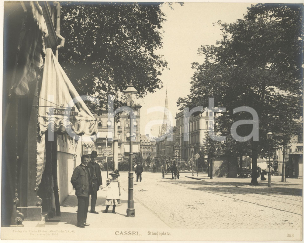 Fotografia d epoca originale 1904 CASSEL GERMANY Standeplatz Fotografia ANIMATA n° 353 6 1