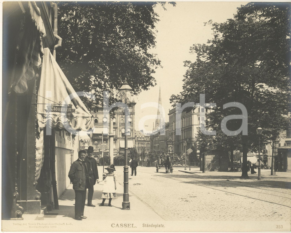 Fotografia d epoca originale 1904 CASSEL GERMANY Standeplatz Fotografia ANIMATA n° 353 8 1